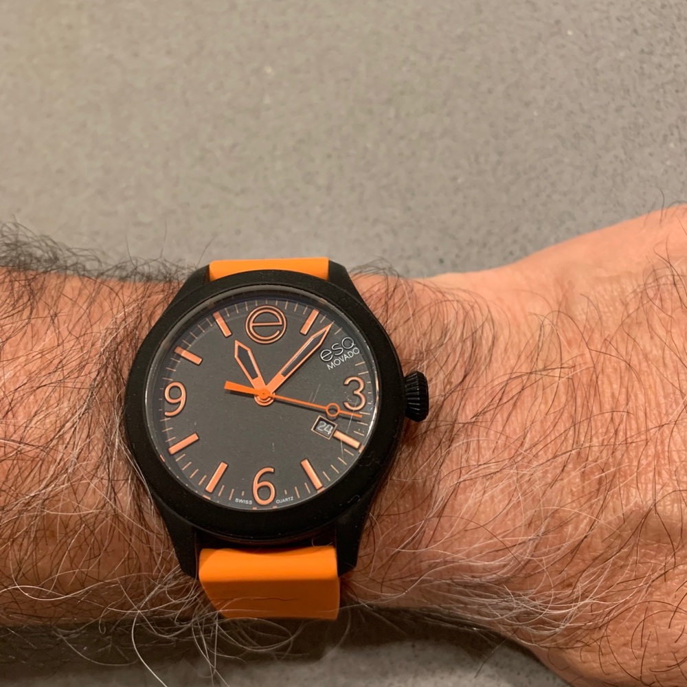 EUC ESQ Movado Black and Orange. Used once.